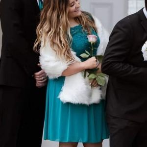 Bridesmaids dress with short sleeves